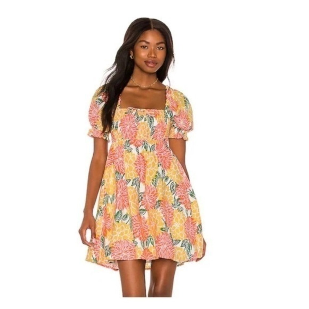 House of Harlow 1960   100% Linen Tropical‎ Summer Mini Dress